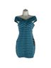 Privacy Please Stripes Teal White Cocktail Dress Size S - photo 1