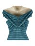 Privacy Please Stripes Teal White Cocktail Dress Size S - photo 7