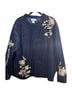Susan Graver 97% Cotton 3% Spandex 100% Polyester Floral Blue Purple Jacket Size 3X - photo 1
