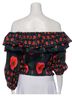 Figue Floral Multi Color Short Sleeve Blouse Size M - photo 2