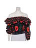 Figue Floral Multi Color Short Sleeve Blouse Size M - photo 1