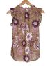 Joie 100% Polyester Floral Tan Purple T-Shirt Size XS - photo 6
