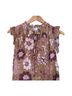 Joie 100% Polyester Floral Tan Purple T-Shirt Size XS - photo 2