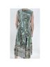 Connected Apparel 100% Polyester Paisley Blue Green Casual Dress Size 8 - photo 4