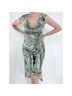 Connected Apparel 100% Polyester Paisley Blue Green Casual Dress Size 8 - photo 3