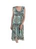 Connected Apparel 100% Polyester Paisley Blue Green Casual Dress Size 8 - photo 2