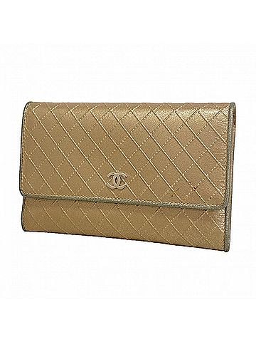 Chanel Chanel Bicolore Leather Wallet/Coin Case, Beige Gold, Women's (view 1)