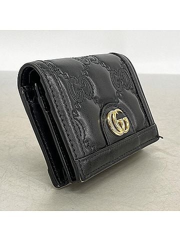 Gucci Gucci GG Matelassé Wallet 723786 Leather Black Women's (view 2)