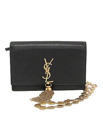 Yves Saint Laurent Yves Saint Laurent Kate Tassel Chain Shoulder Bag Women's Leather Shoulder Bag Gold,Black (view 1)