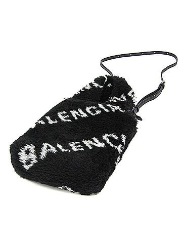Balenciaga Balenciaga Everyday Phone Holder 596564 Women's Leather,Faux Fur Handbag,Shoulder Bag Black,White (view 2)