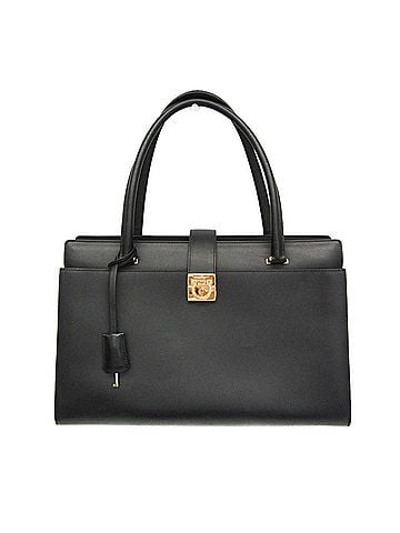 Salvatore Ferragamo Salvatore Ferragamo Gancini DY-21 E525 Women's Leather Tote Bag Black (view 1)
