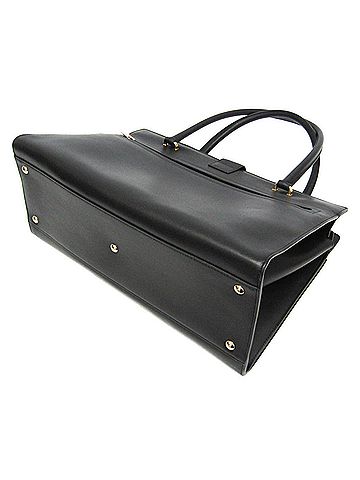 Salvatore Ferragamo Salvatore Ferragamo Gancini DY-21 E525 Women's Leather Tote Bag Black (view 2)