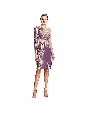 MARCHESA notte Metallic Oneshoulder Cutout Cocktail Dress Cocktail Dress (view 1)