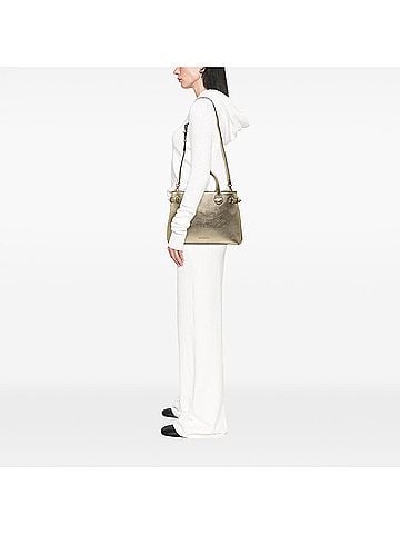 Burberry Medium Metallic Leather and House Check Banner Satchel (view 2)