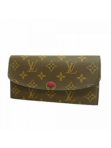 Louis Vuitton Louis Vuitton Monogram Portefeuille Emilie Long Wallet M60697 Brown Fuchsia Women's (view 1)