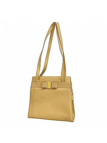 Salvatore Ferragamo Salvatore Ferragamo Vara Leather Shoulder Bag, Beige, Women's (view 1)