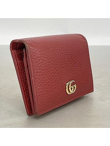 Gucci Gucci GG Marmont Wallet 456126 Leather Red Women's (view 2)
