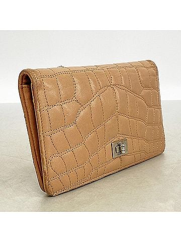 Chanel Chanel Long Wallet 2.55 Leather Beige Women's (view 2)
