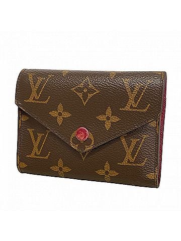 Louis Vuitton Louis Vuitton Tri-fold Wallet Monogram Portefeuille Victorine M41938 Brown Fuchsia Women's (view 1)