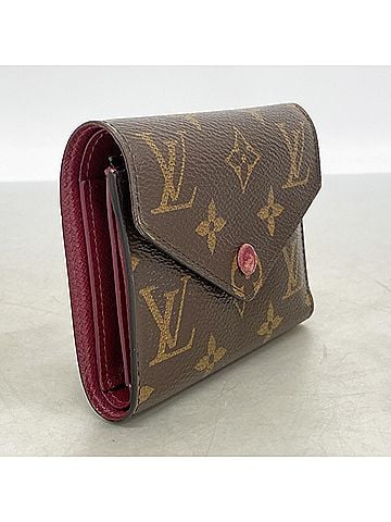 Louis Vuitton Louis Vuitton Tri-fold Wallet Monogram Portefeuille Victorine M41938 Brown Fuchsia Women's (view 2)