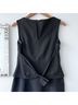 David Meister 100% Polyester Solid Black Cocktail Dress Size 6 - photo 3