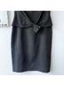 David Meister 100% Polyester Solid Black Cocktail Dress Size 6 - photo 4