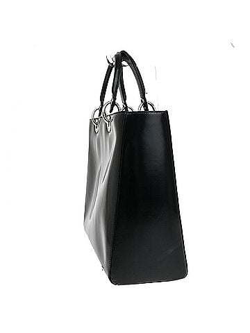Dior Vintage Lady Dior Patent Patent Leather Black Patent_Leather Tote Bag Bag (view 2)