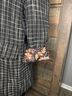 Sundance Checkered-gingham Floral Black White Trenchcoat Size XL - photo 7