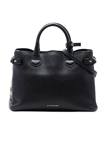 Burberry Medium Leather and House Check Banner Satchel (view 1)