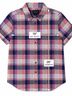 Pendleton 100% Cotton Plaid Blue Pink Short Sleeve T-Shirt Size S - photo 5