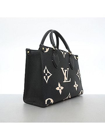 Louis Vuitton Louis Vuitton Monogram Empreinte Bicolor OnTheGo PM Handbag M45659 Black Beige Women's (view 2)
