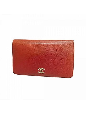 Chanel Chanel Long Wallet, Caviar Leather, Red, Women's (view 1)