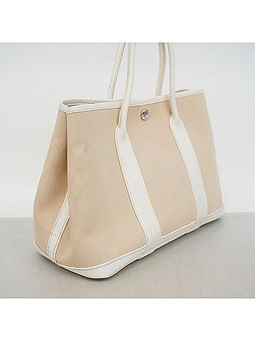 Hermès Hermes Garden TPM Toile Officier White Handbag (?N stamp) - Ladies (view 2)