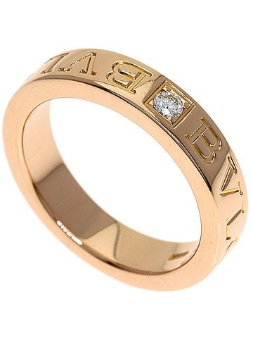 Bvlgari BVLGARI Double Logo Diamond Ring, 18K Pink Gold, Women's (view 1)