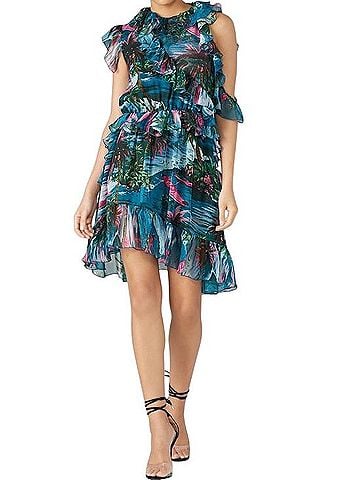 MSGM Sea Blue Ruffle Dress Casual Dress (view 1)