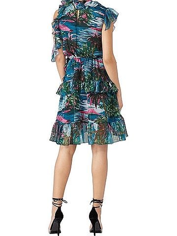 MSGM Sea Blue Ruffle Dress Casual Dress (view 2)