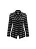 Chico's Stripes Black White Blazer Size 2 - photo 1