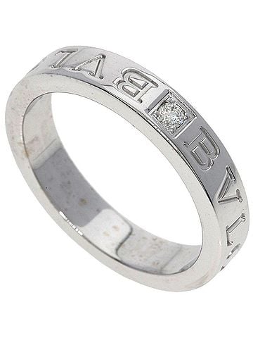 Bvlgari Bulgari Double Logo Diamond Ring, 18K White Gold, Women's BVLGARI (view 1)