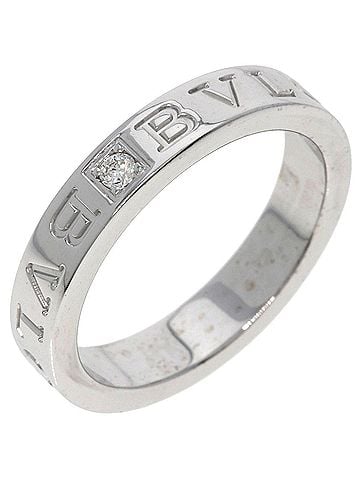 Bvlgari Bulgari Double Logo Diamond Ring, 18K White Gold, Women's BVLGARI (view 2)