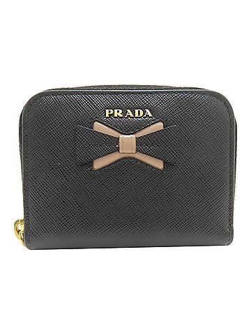 Prada Prada Ribbon Motif Coin Case, Saffiano Leather, Women's PRADA (view 1)