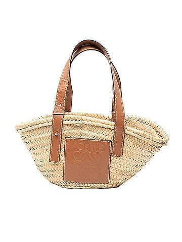 Loewe Loewe Anagram Basket Bag Handbag, Natural Brown Leather Palm Leaf Design, Women's LOEWE (view 1)