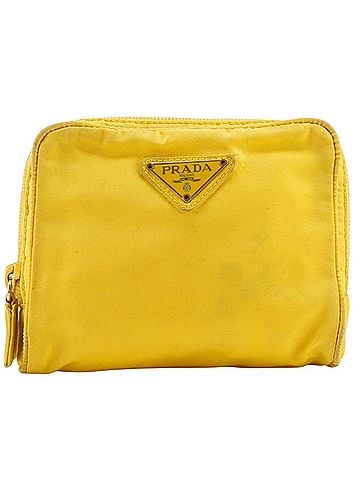 Prada Prada pouch, nylon, yellow, unisex. (view 1)