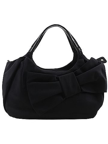 Kate Spade New York Kate Spade ribbon tote bag, nylon, black, A5 size, ribbon, women's. (view 1)