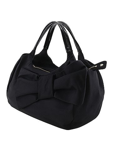 Kate Spade New York Kate Spade ribbon tote bag, nylon, black, A5 size, ribbon, women's. (view 2)