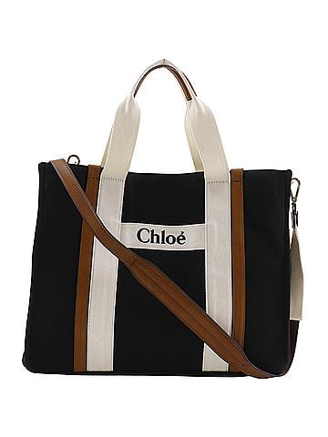 Chloé Chloé Chloe Mother's Bag, Tote 2-Way Shoulder Canvas, Black, 2-Way, A4 Size, Magnetic Closure, Unisex (view 1)