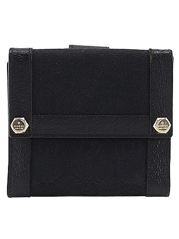 Gucci Gucci bi-fold wallet, 154117 GG canvas, black, snap button closure, unisex. (view 1)