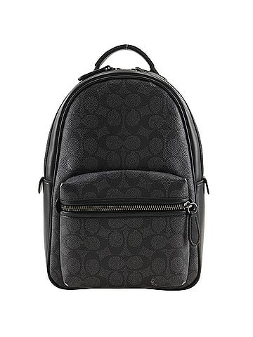 Coach Coach Charter Body Bag Signature CP126 PVC Black 2-way A5 Double Zipper Men's (view 1)