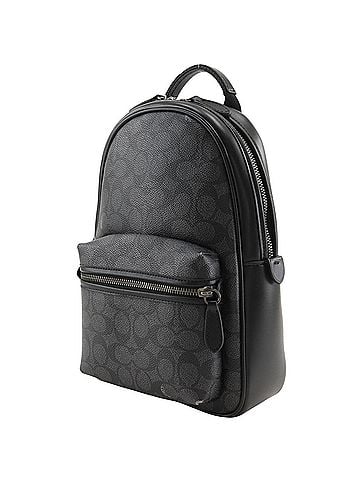 Coach Coach Charter Body Bag Signature CP126 PVC Black 2-way A5 Double Zipper Men's (view 2)