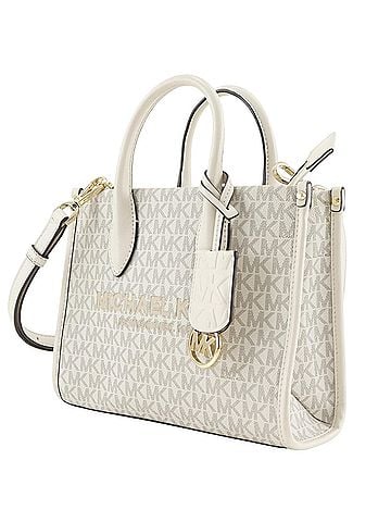 Michael Kors Michael Kors Mirela Small Handbag/Shoulder Bag (2-Way) Signature Pattern, 35F2G7ZC5B, PVC, White, 2-Way, Women's (view 2)