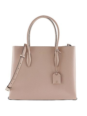 Kate Spade New York Kate Spade Eva Medium Satchel Tote Bag, 2-Way Shoulder Leather, Beige, 2-Way, A5 Open, Women's (view 1)